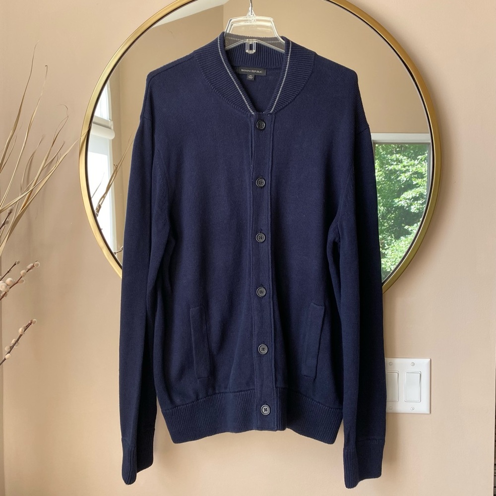 MENS BANANA REPUBLIC BUTTON DOWN SWEATER